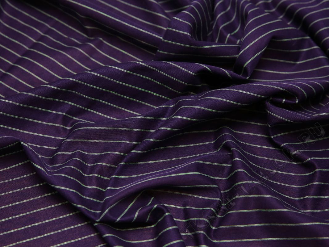 Трикотажная ткань фиолетовая в серую полоску - фото 5
