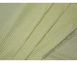 Трикотажная ткань желтая в узкую зеленую полоску