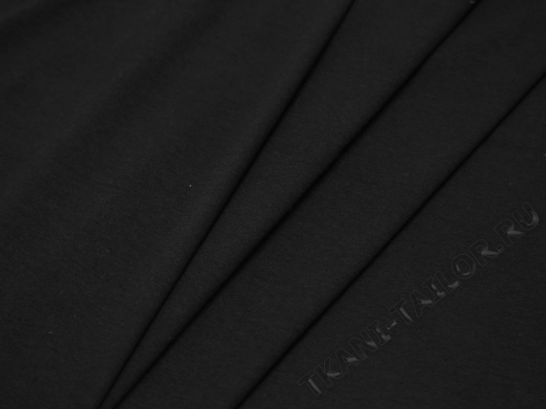 Трикотаж хлопковый черного цвета - фото 3