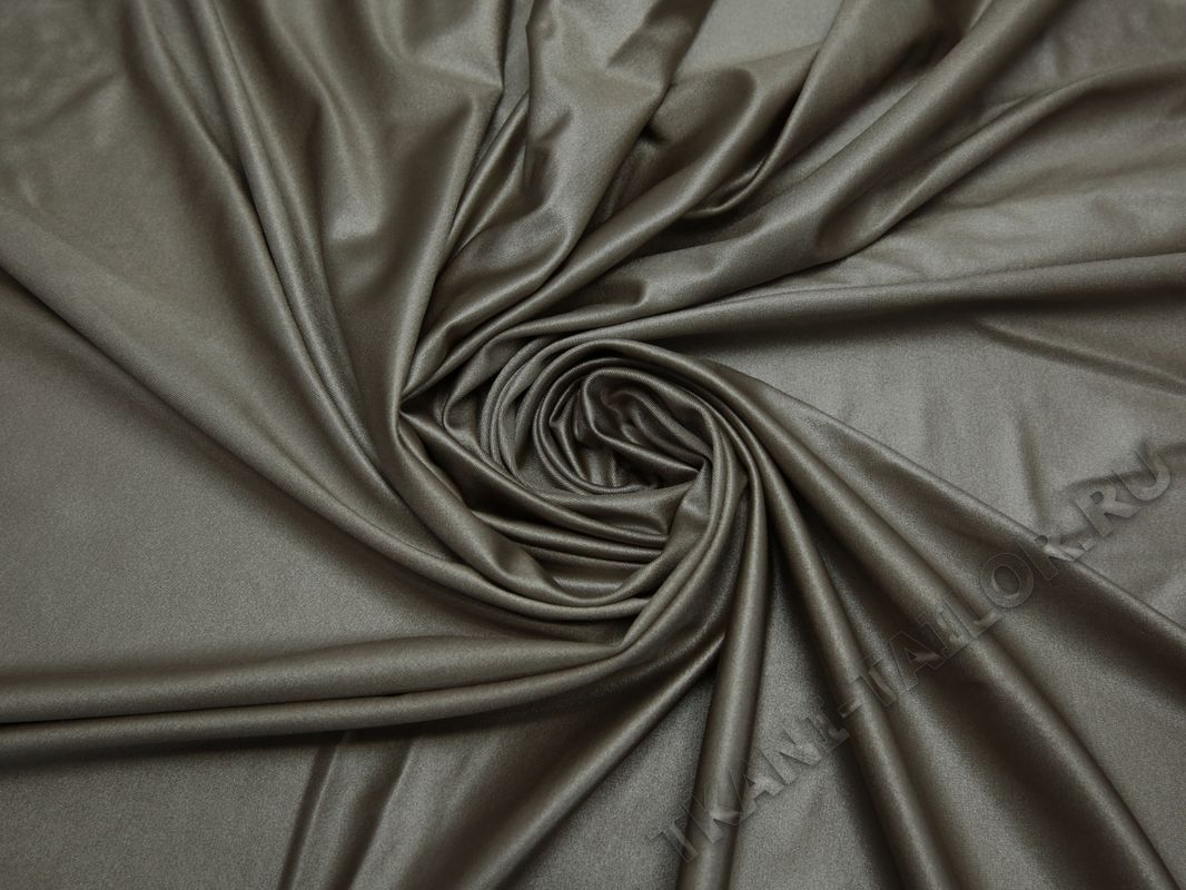 Трикотажная ткань серо-бежевого цвета - фото 4