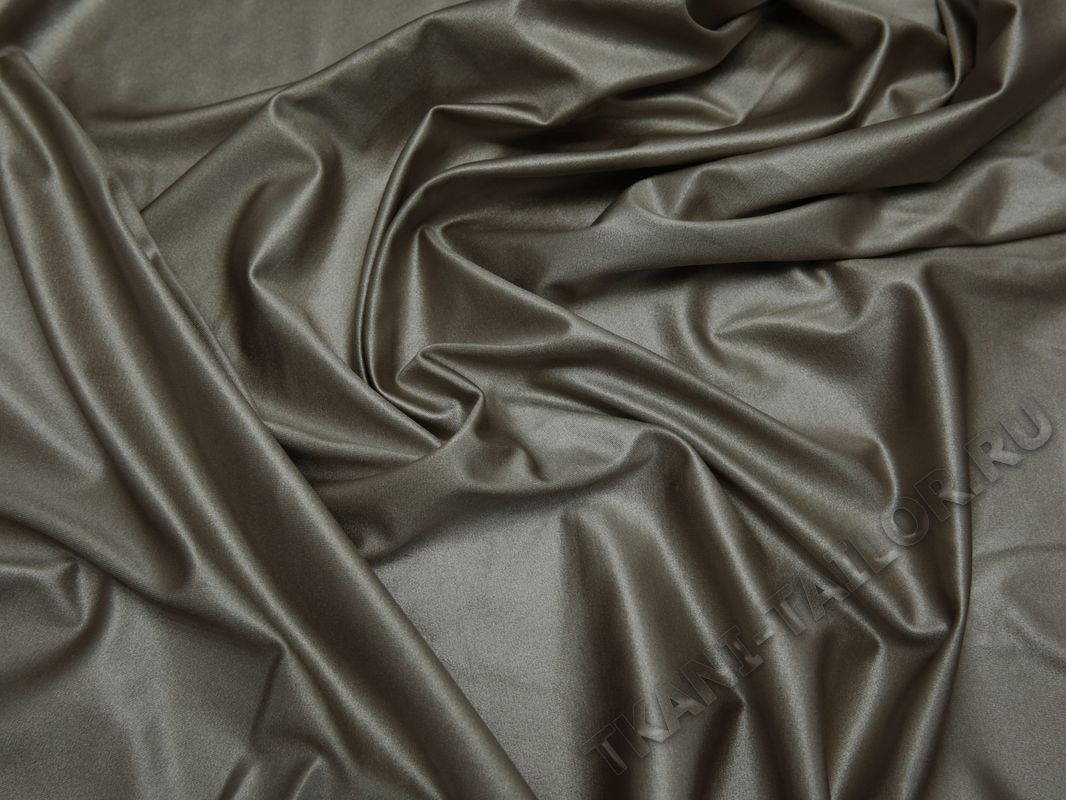 Трикотажная ткань серо-бежевого цвета - фото 5