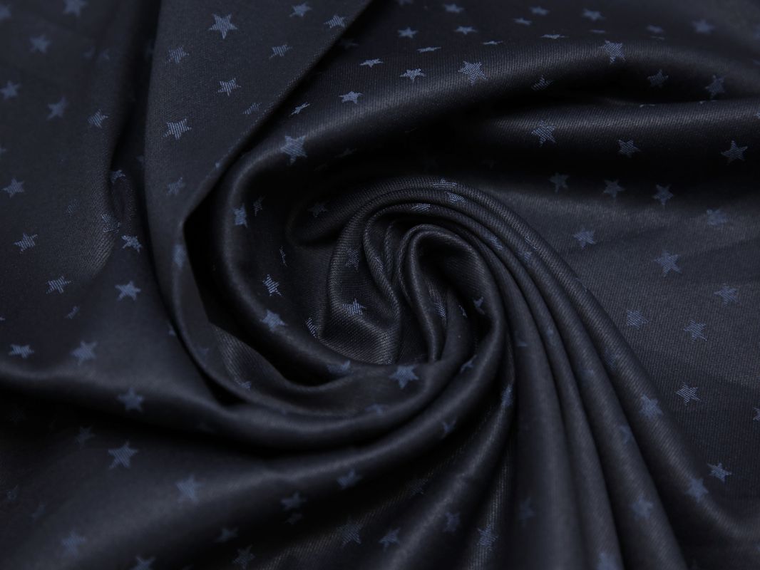 Джинсовая ткань черная принт звездочки - фото 4
