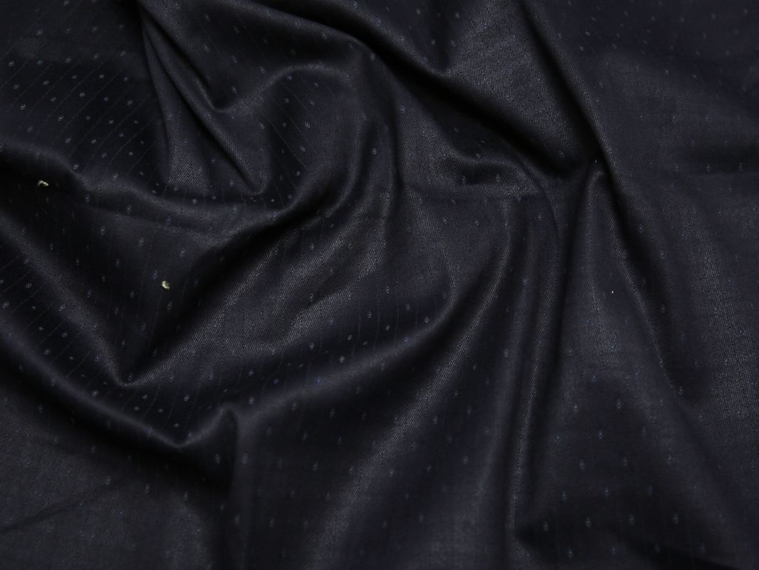 Джинсовая ткань темно-синий принт мелкие цветы - фото 5