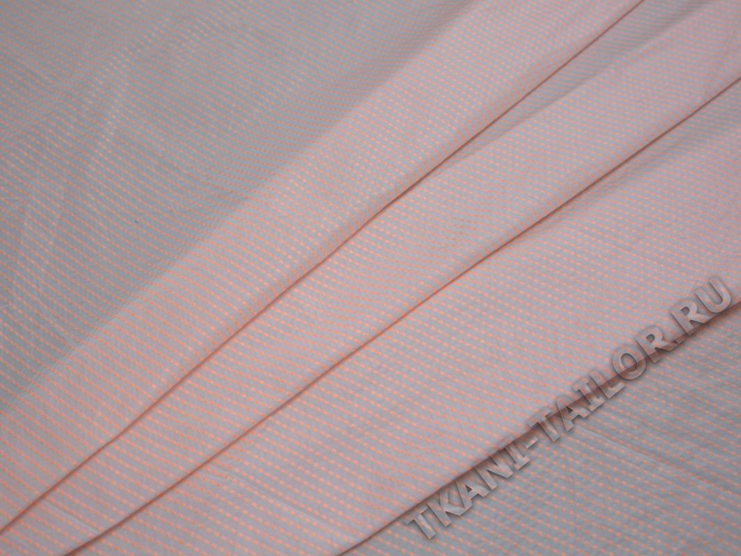 Плащевая ткань персиковая принт тонкая полоска - фото 3