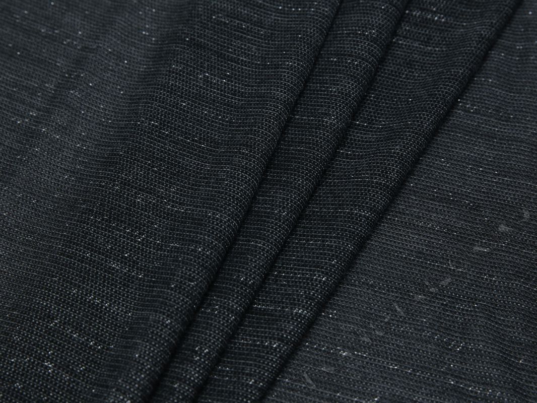 Сетка с люрексом серебристо-черная - фото 1