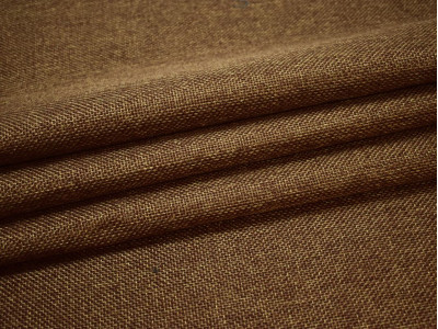 Рогожка мебельная мелкая коричневого цвета - фото