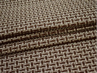 Рогожка мебельная крупная серо-коричневая - фото