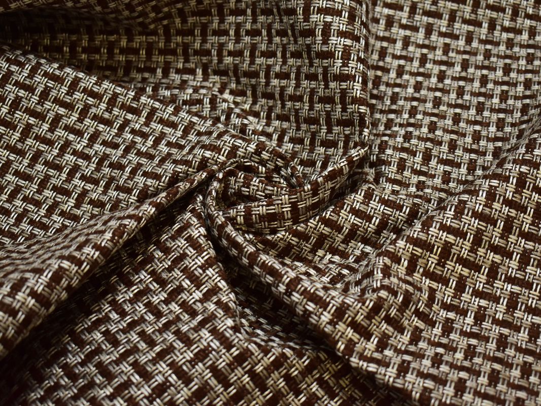 Рогожка мебельная крупная серо-коричневая - фото 4