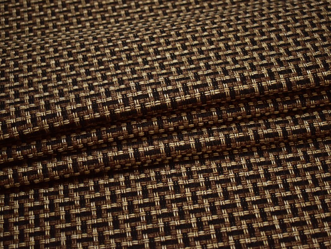 Рогожка мебельная крупная коричневая - фото 3