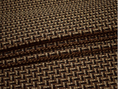 Рогожка мебельная крупная коричневая - фото