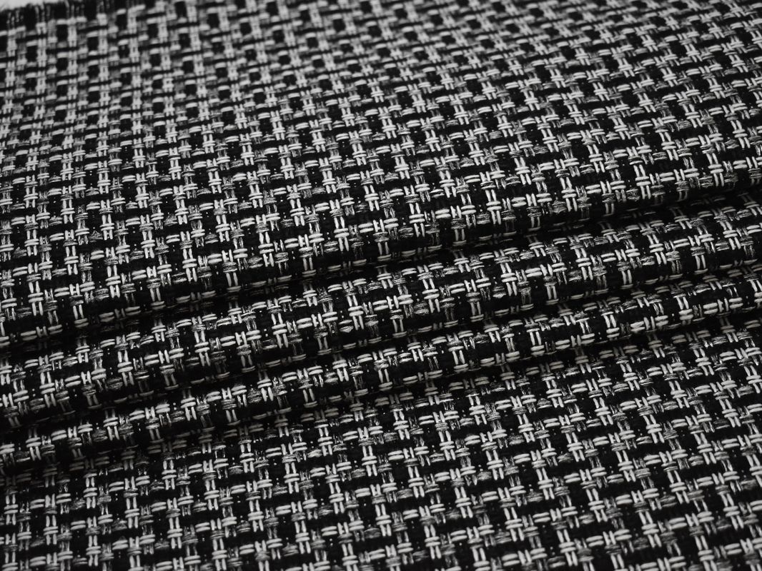 Рогожка мебельная крупная черно-белая - фото 1