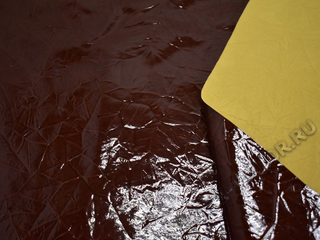 Кожзаменитель обивочный коричневый шоколадный оттенок - фото 2