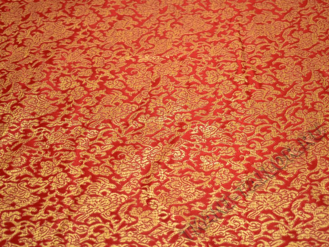 Китайский шелк золотисто-красный - фото 1