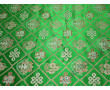 Китайский шелк зеленый геометрический принт