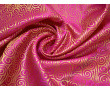 Китайский шелк розовый золотистый принт