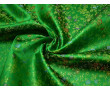 Китайский шелк зеленый с цветочным узором