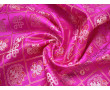 Китайский шелк розовый серебристый принт