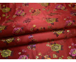 Китайский шелк бордовый цветочный принт