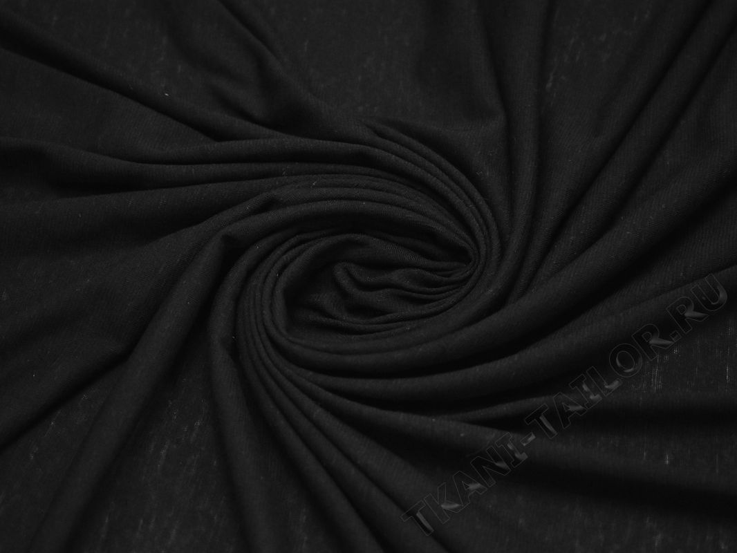 Трикотажная вискоза черная - фото 4