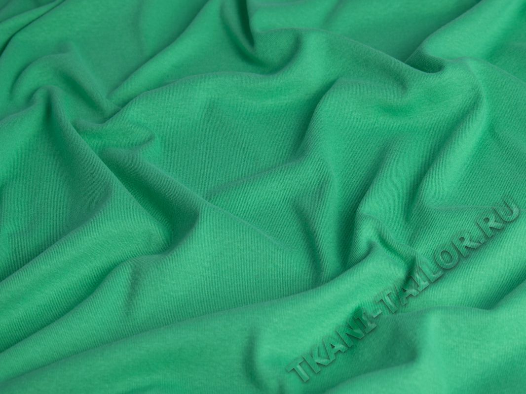Трикотаж хлопковый мятно-зеленый - фото 1