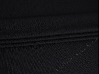 Костюмная вискоза черного цвета елочка - фото