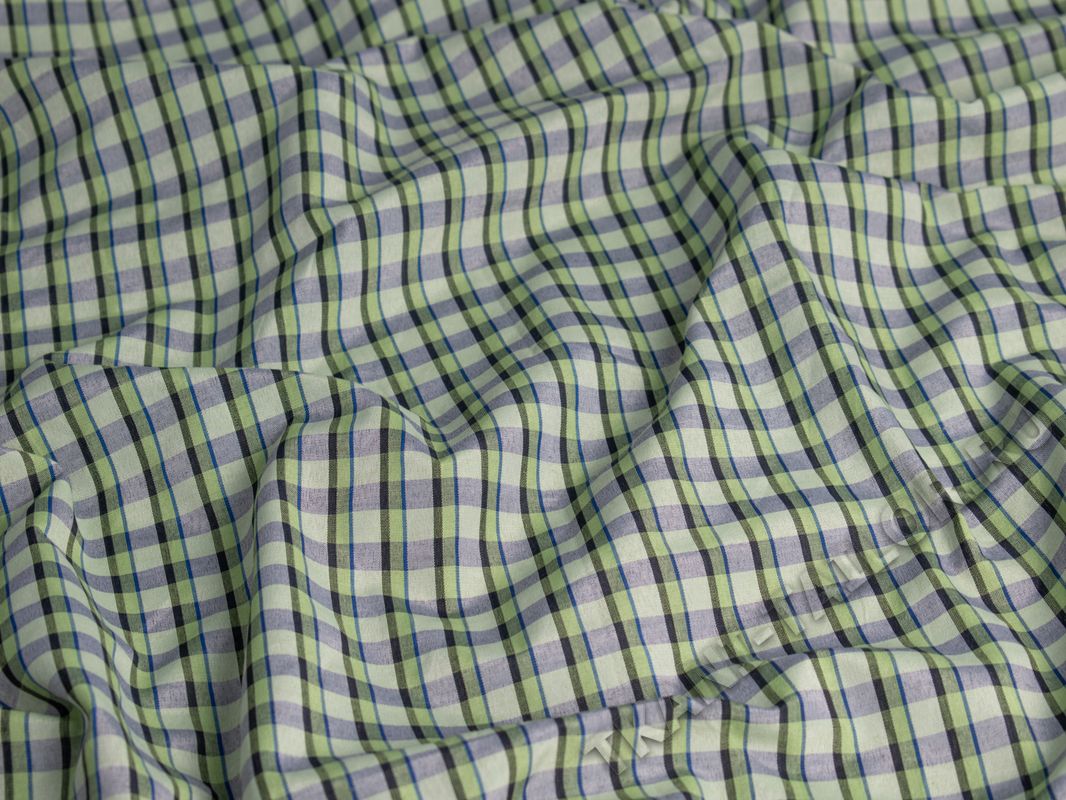 Рубашечная ткань зеленая в клетку - фото 3