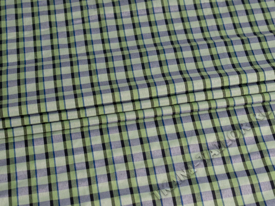 Рубашечная ткань зеленая в клетку - фото 5