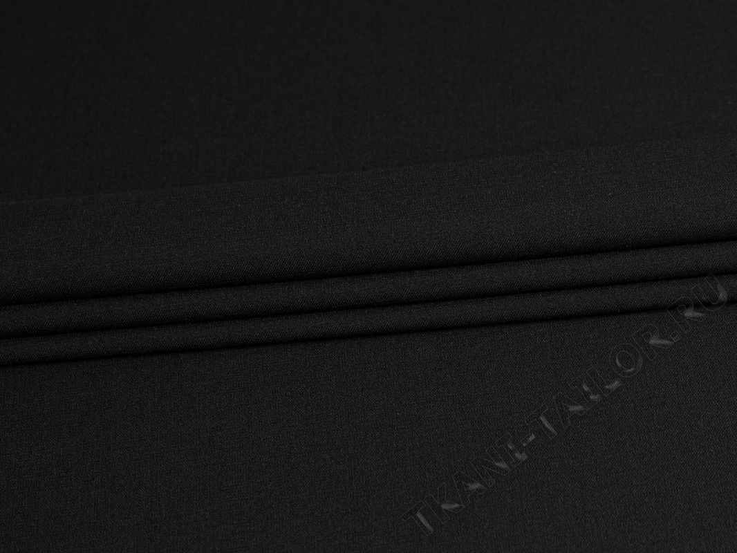 Костюмный ткань стрейч черная - фото 1