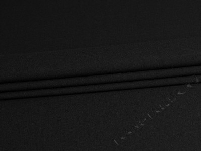 Костюмный ткань стрейч черная - фото