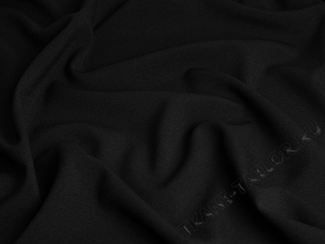 Костюмный ткань стрейч черная - фото 4