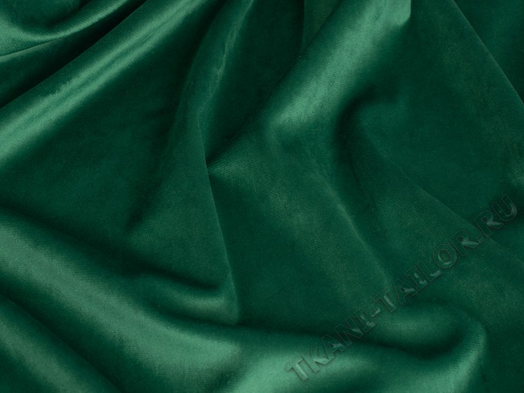 Бархат портьерный темно-зеленый - фото 1