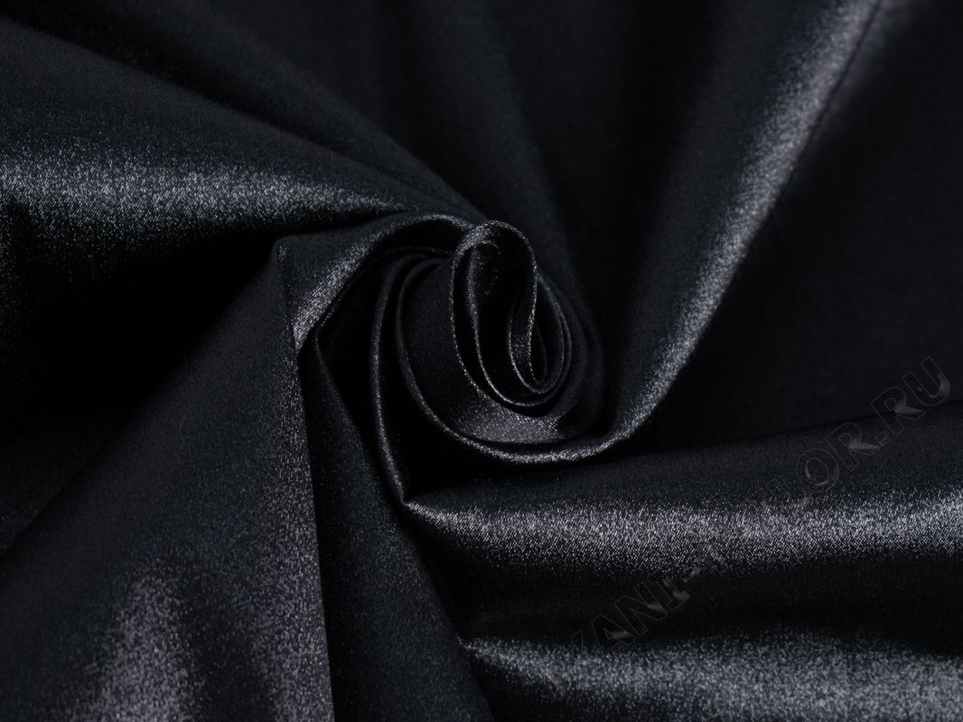 Плательная ткань черная однотонная - фото 4