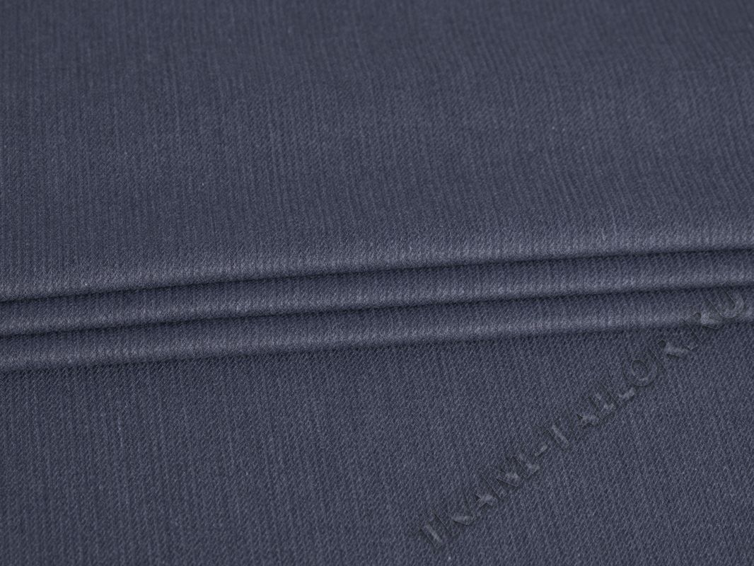 Рубашечная ткань серо-синяя в рубчик - фото 5