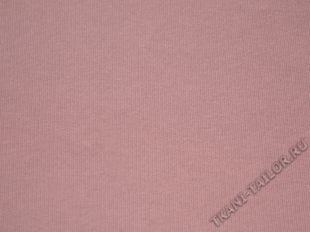 Трикотаж футер 3х нитка начес компакт пенье пыльно-розовый - фото 2