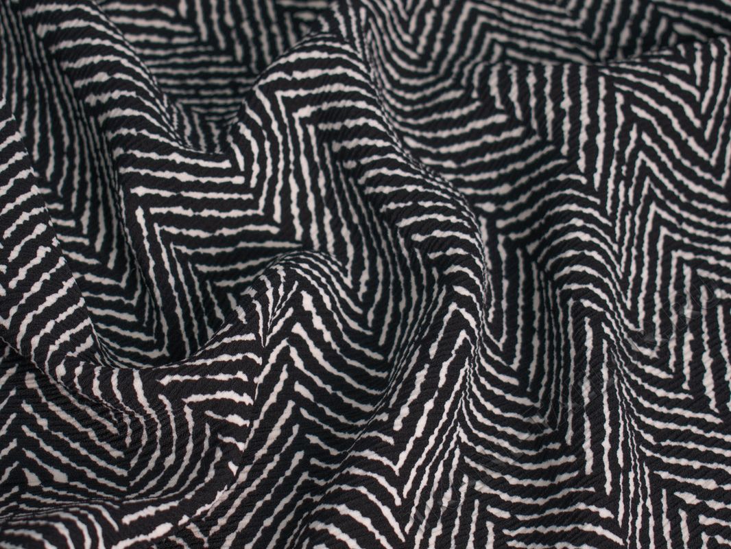 Плательная ткань принт полоски зебры - фото 3