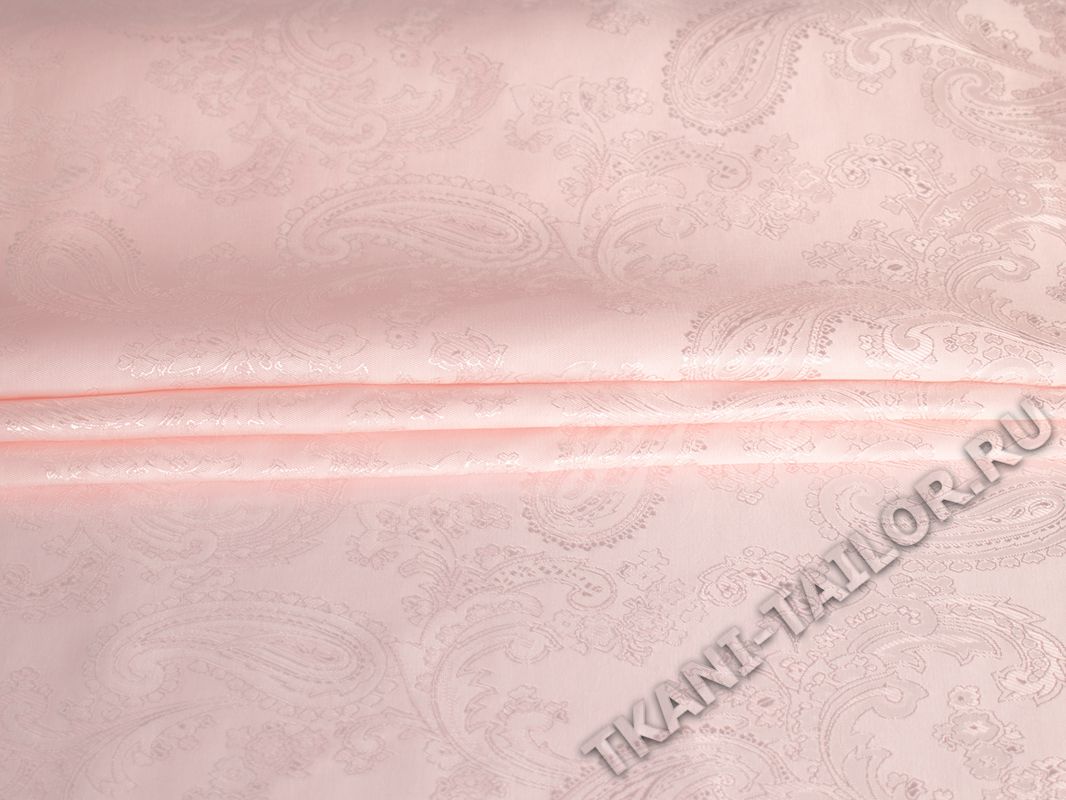 Подкладка жаккард розовая принт огурец - фото 4