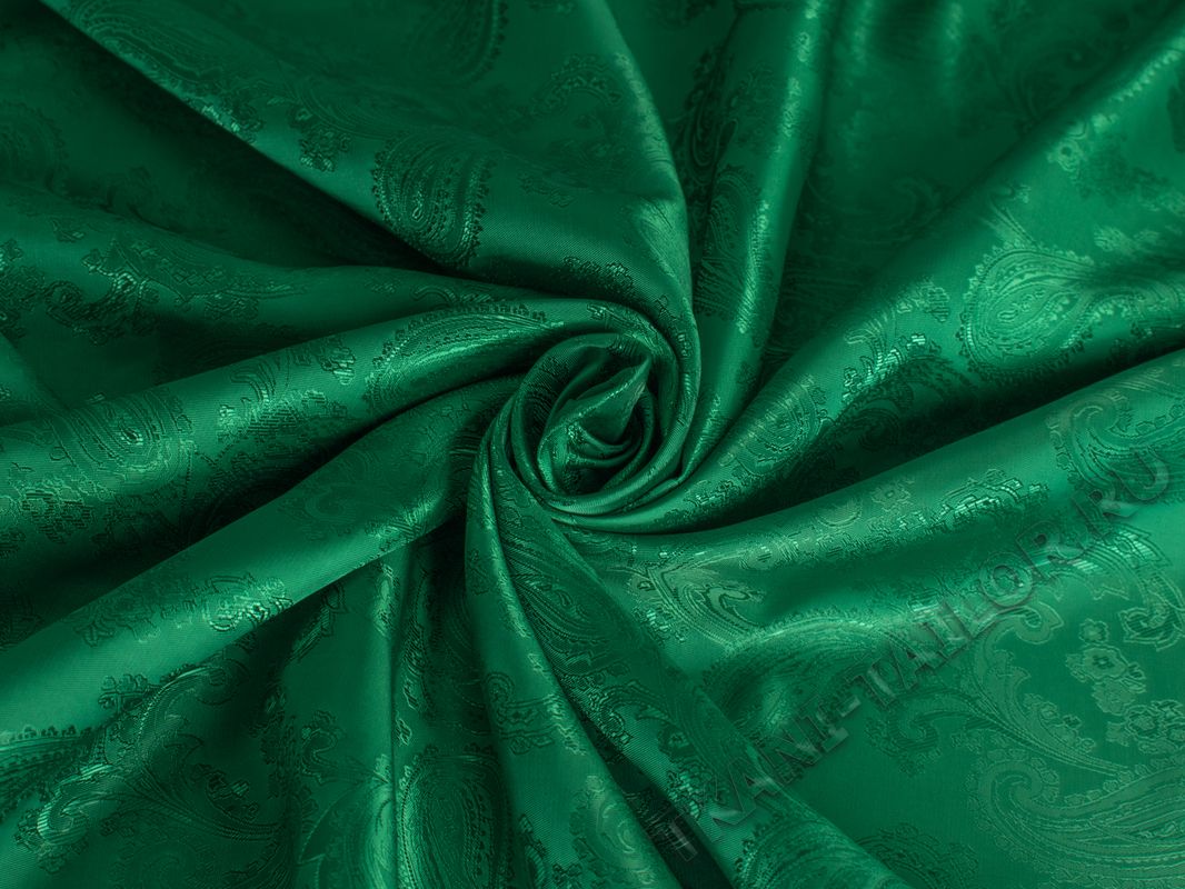 Подкладка жаккард зеленая принт огурец - фото 5