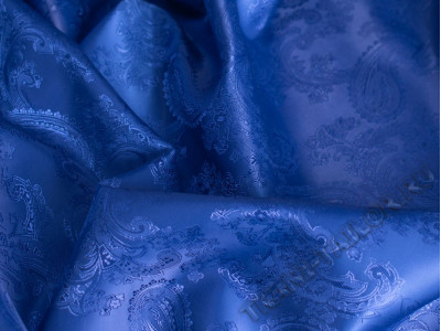 Подкладка жаккард синий принт огурец - фото