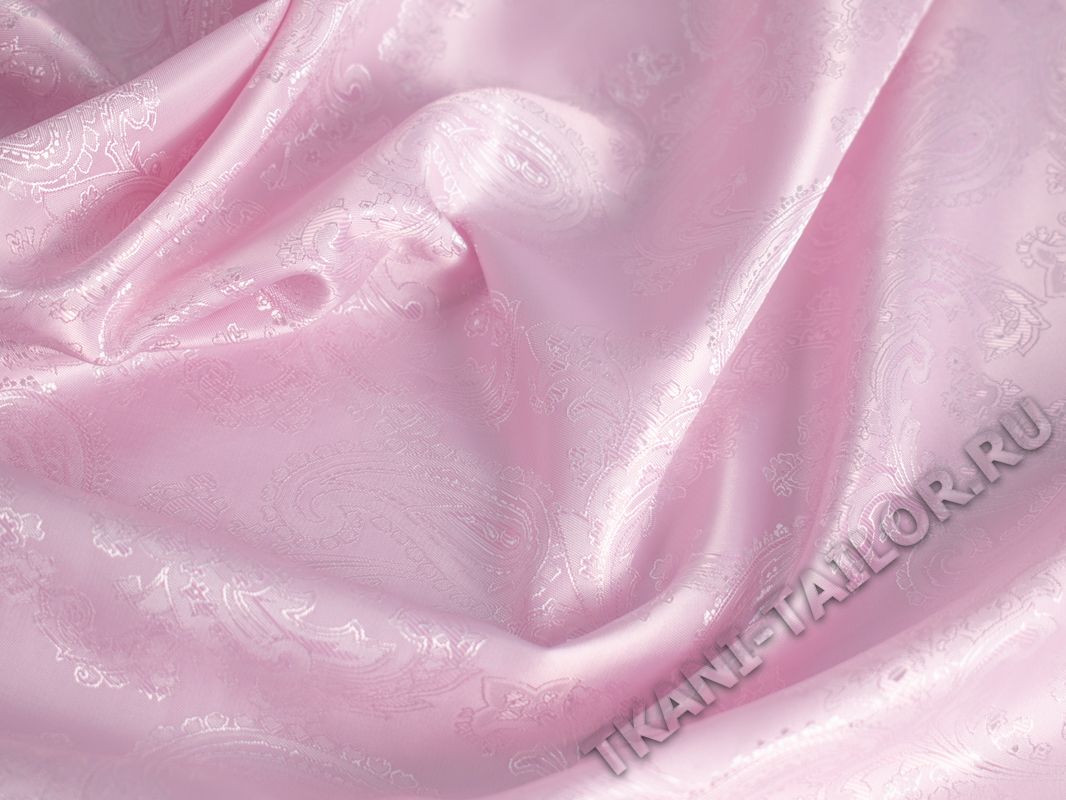 Подкладка жаккард светло-розовая принт огурец - фото 3