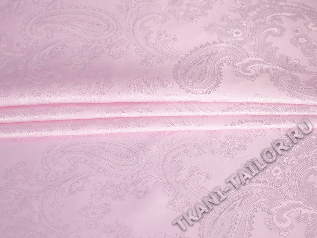Подкладка жаккард светло-розовая принт огурец - фото 4
