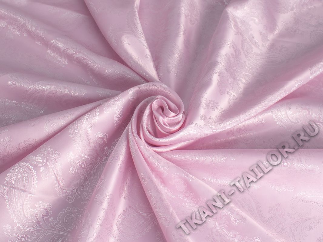 Подкладка жаккард светло-розовая принт огурец - фото 1