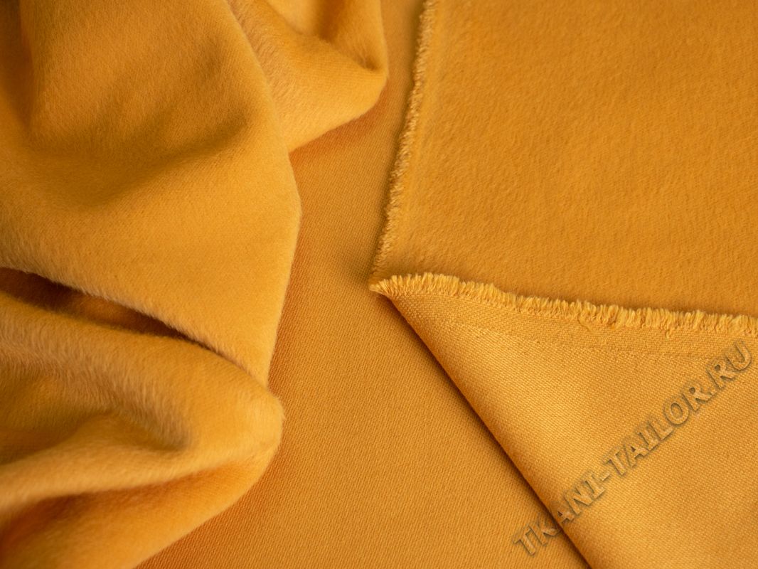Пальтовая ткань горчично-желтого цвета - фото 5