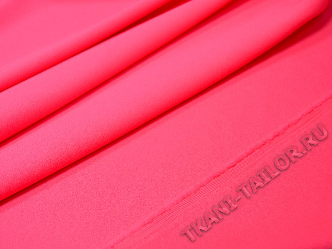 Костюмная ткань цвет ярко-розовый - фото 1