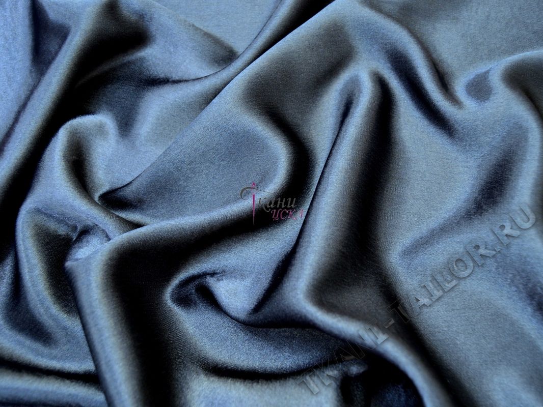 Креп-сатин темно-синий 0008 - фото 3