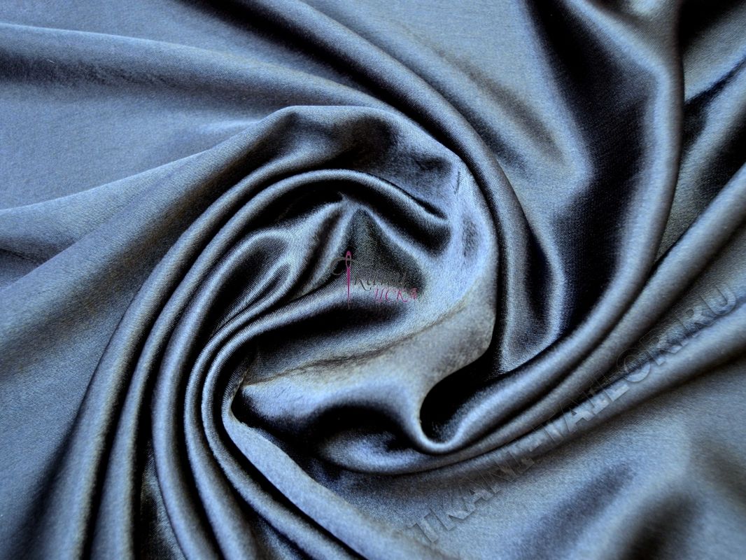 Креп-сатин темно-синий 0008 - фото 4