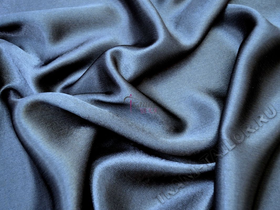 Креп-сатин темно-синий 0008 - фото 1
