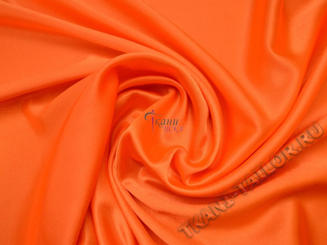 Креп-сатин оранжевый 0009 - фото 3