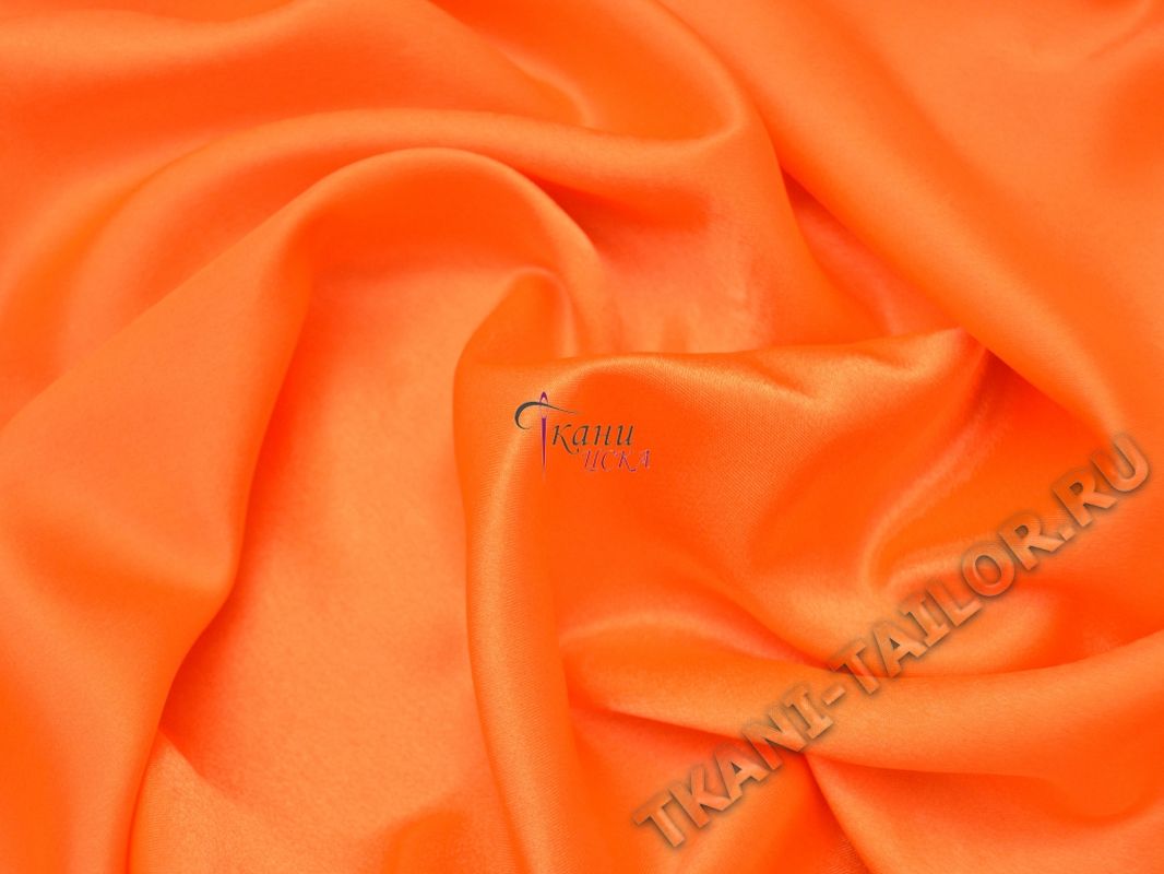 Креп-сатин оранжевый 0009 - фото 4