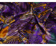 Атлас фиолетовый принт с цветами