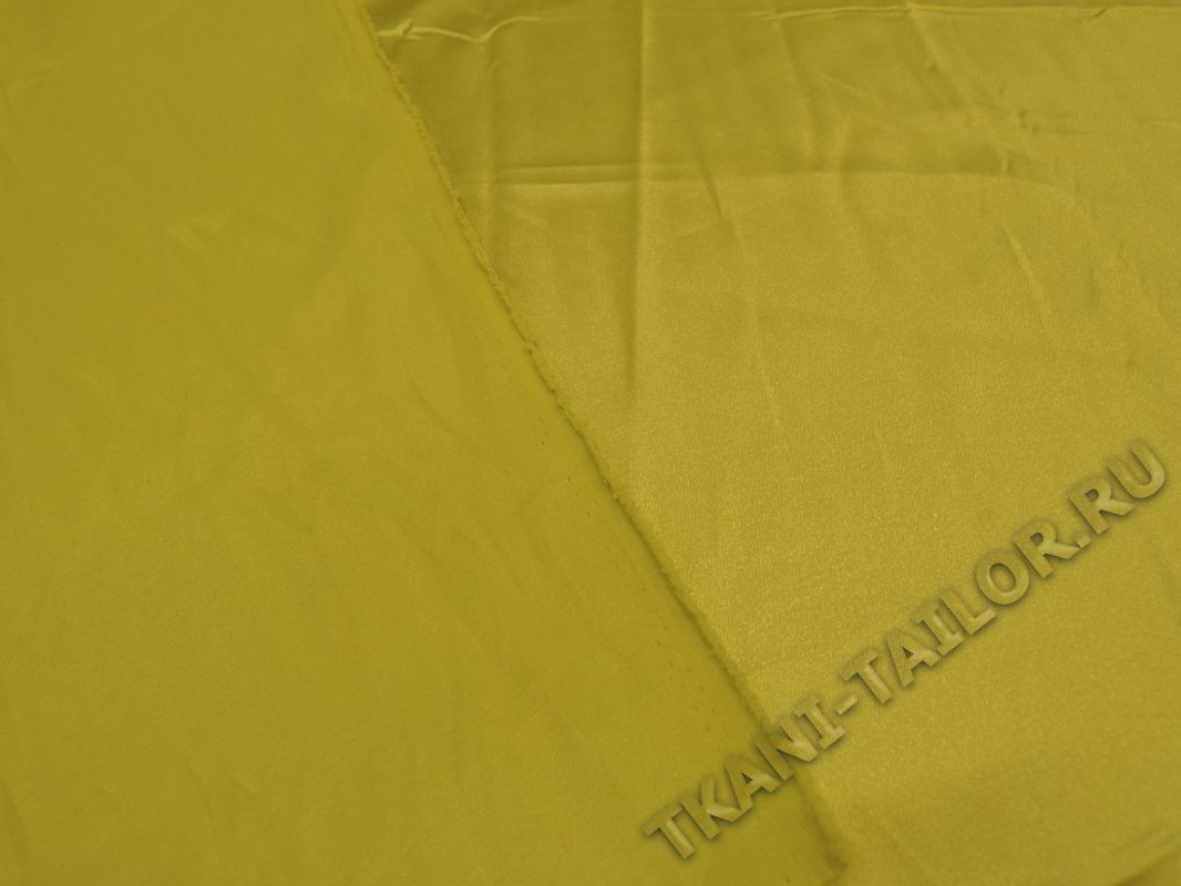 Атласная ткань лимонно-желтая - фото 4